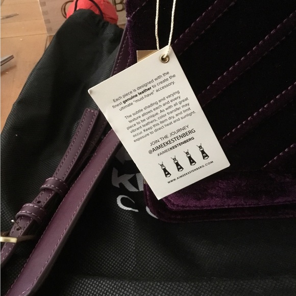 Aimee Kestenberg Purple Leather Cross Body Bag New with tags - Picture 3 of 7